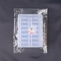 Набор коробочек для хранения мелочей, 14 шт, 5,5 &times; 5,5 &times; 2 см, в контейнере, 15,7 &times; 11,7 &times; 7,2 см, цвет прозрачный