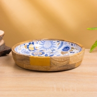 Блюдо "Васильки" дерево манго 25х25х4,5 см