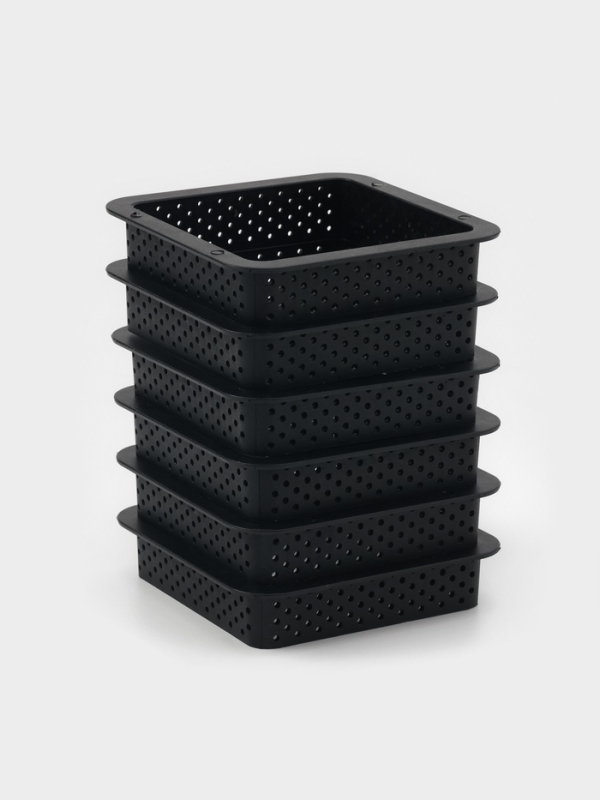 Формы для выпечки перфорированные Доляна &laquo;Квадрат&raquo;, набор 6 шт, пластик, 8&times;2 см, чёрные