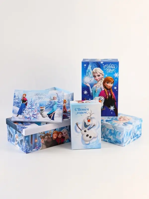 Набор коробок 5 в 1 "С Новым Годом", Холодное сердце, 32,5 х 20 х 12,5 - 22 х 14 х 8,5 см
