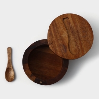 Банка для специй с ложкой, 10&times;6 см, акация