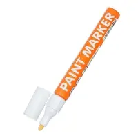 Маркер-краска, лаковый наконечник, пулевидный 4 мм, ширина линии 2.5 мм, белая, цена за 1 штуку