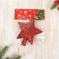 Звезда на ёлку (верхушка) золотая нить, 12 см, микс