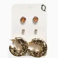 Набор серьги "Леопард" кольцо, цветной в золоте