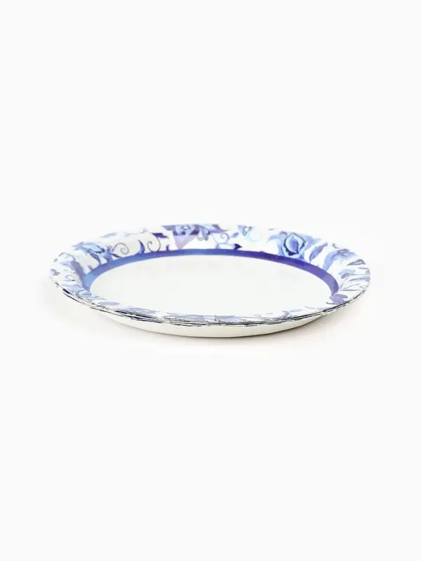 Тарелка одноразовая бумажная &laquo;Синие Узоры&raquo;, 17 см, 6 шт