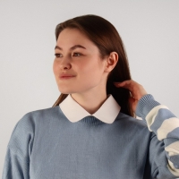 Воротник съёмный, диаметр горловины = 22 см, 42 &times; 6 см, цвет айвори