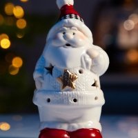 Светодиодная фигура "Дед мороз в свитере" 13.8х6х7, 1 LED, LR44x3(в компл.), Т/БЕЛЫЙ