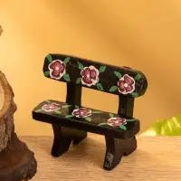 Сувенир дерево "Скамейка с цветами" цв. чёрный, 6,5х3,5х6 см