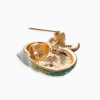 Брошь "Кошечка-русалка", цветная в золоте