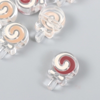 Набор бусин пластик "Кофейный аромат, Леденец на палочке" глянец набор 6 шт 1,8х2,8х0,9 см