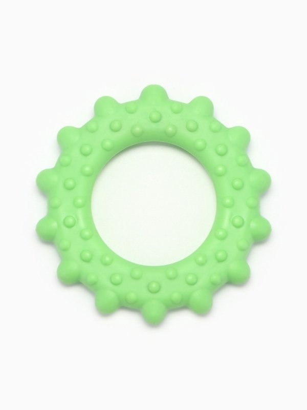 Игрушка жевательная "Кольцо с шипами", TPR, 8,5 см, зелёная