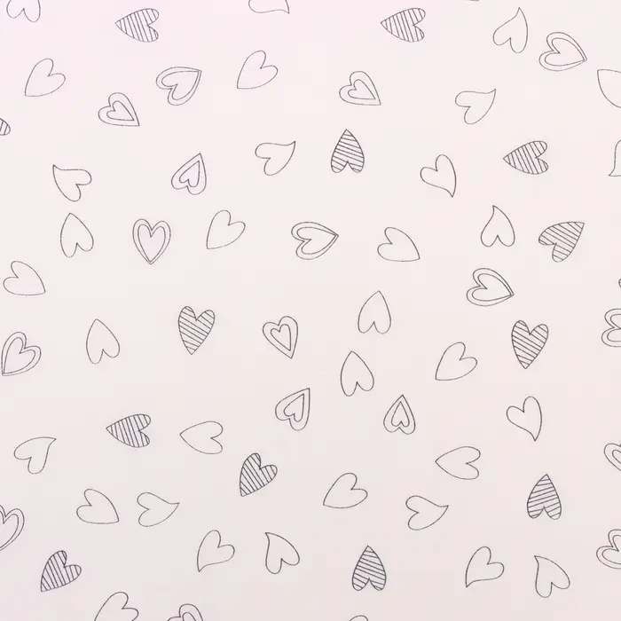 Бумага упаковочная тишью, &laquo;Сердечки&raquo;, 50 см &times; 70 см 17 грамм, розовая