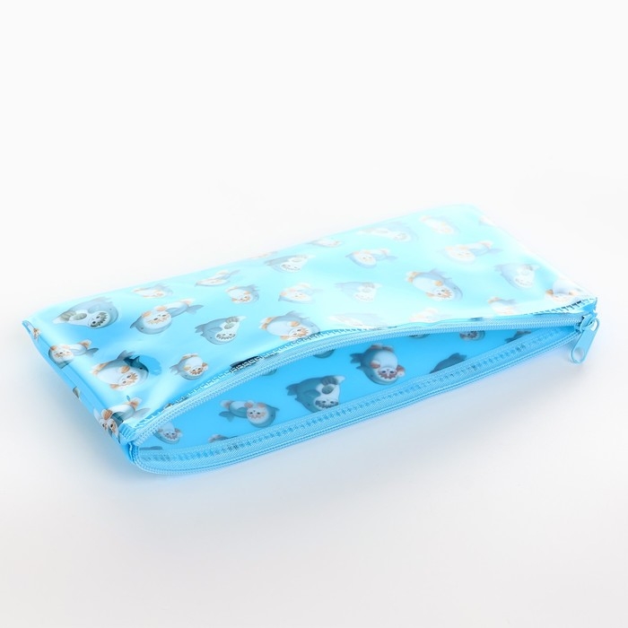 Пенал школьный мягкий плоский 9,5 х 20,5 ПВХ &laquo;1 сентября: Котятки&raquo; МИКС