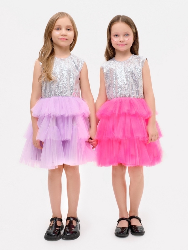 Платье детское с пайетками KAFTAN, размер 30 (98-104 см), ярко-розовый Платье детское с пайетками KAFTAN, размер 30 (98-104 см), ярко-розовый