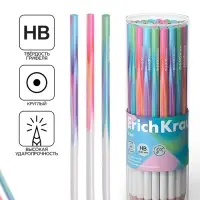 Карандаш чернографитный ErichKrause "Blink", НВ, грифель d=2,2 мм, дерево, круглый, в тубусе, металлик микс