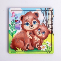 Пазл «Медведица и медвежонок», 9 деталей Пазл «Медведица и медвежонок», 9 деталей