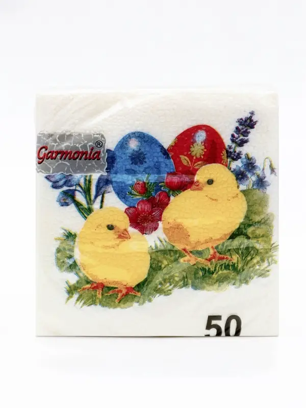 Салфетки бумажные пасхальные &laquo;Цыплята&raquo;, 1 слой, 24&times;24 см, 50 шт.