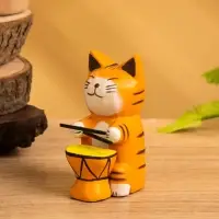 Сувенир &laquo;Кот барабанщик&raquo;, 3.5&times;5.5&times;8 см, дерево, МИКС
