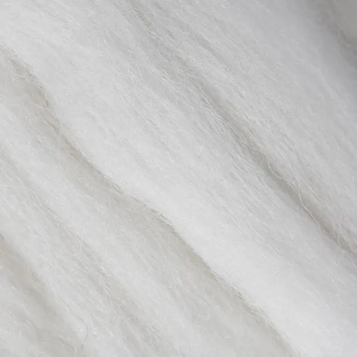 Шерсть для валяния 100% полутонкая шерсть 50гр (01 белый)