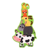 Мягкий пазл для малышей &laquo;Пирамидка: Животные фермы&raquo;, 5 деталей, Крошка Я