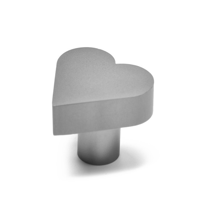 Ручка кнопка мебельная &ldquo;HEART&ldquo;, цвет серый