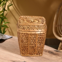 Корзина плетёная "Баскет" бамбук 24х24х28 см, светлая