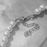 Колье с жемчугом &laquo;Сердце&raquo;, цвет белый в серебре, 37 см