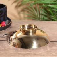 Блюдо сервировочное "Золотая с перламутром" латунь 14,5х14,5х5 см