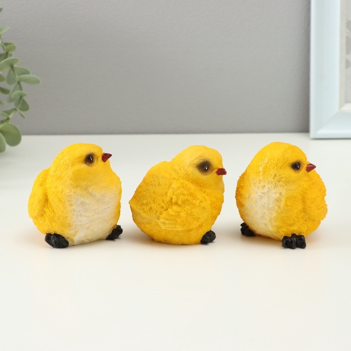 Фигурка "Цыпленок" 6х6х6см / набор 3шт