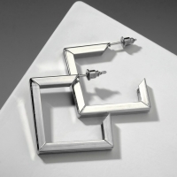 Серьги &laquo;Геометрия&raquo; обливион, крупные, цвет серебро