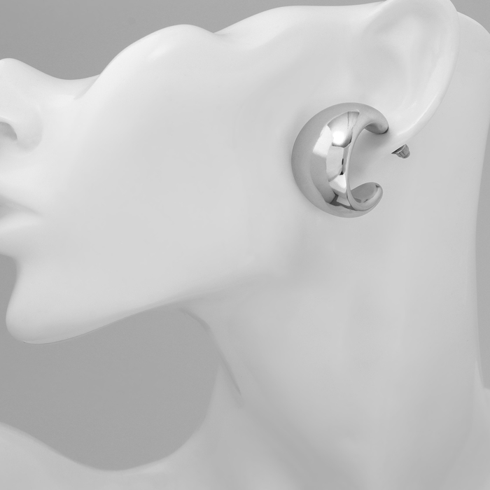 Серьги пластик &laquo;Круг&raquo; гало мини, цвет серебро