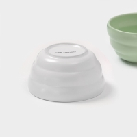 Салатники Доляна &laquo;Зефир&raquo;, 700 мл, d=15,5 см, набор 2 шт, керамика, белые, зелёные