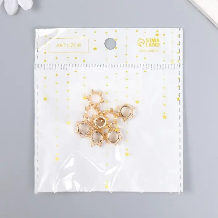 Декор для творчества металл "Корона" золото 0,6х1,3х1,3 см