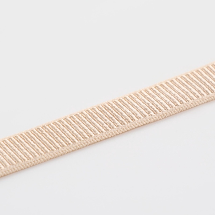 Резинка бельевая, в рубчик, 10 мм, 10 &plusmn; 1 м, цвет бежевый