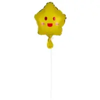 Воздушный шар фольгированный 10" &laquo;Звезда смайл&raquo;, для палочки, МИКС