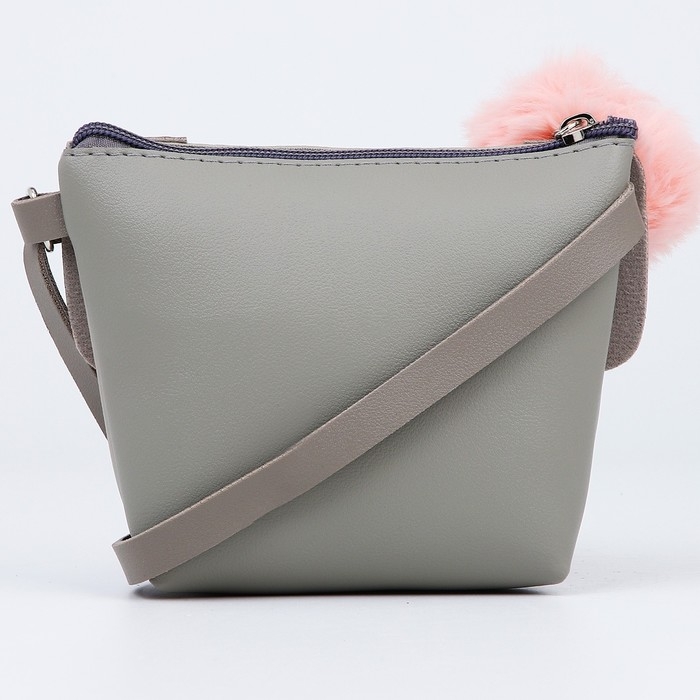 Сумка детская для девочки трапеция &laquo;Зайка&raquo; с хвостиком, 18х15х3.5см