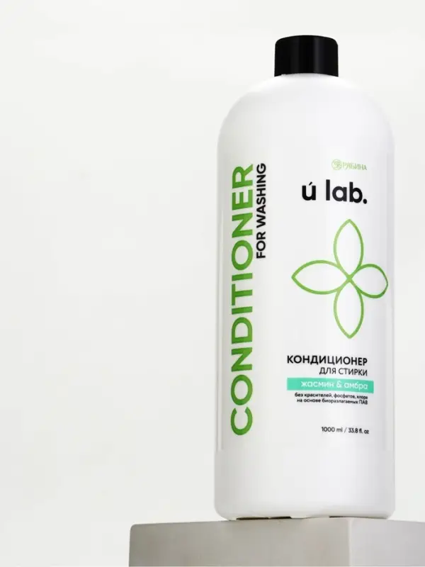 Кондиционер для белья, аромат жасмин и амбра, 1000 мл, ULAB