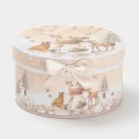 Чайная пара новогодняя &laquo;Лесное чудо&raquo;, 2 предмета: чашка 180 мл, блюдце d=15 см, керамика, подарочная упаковка, бежевая