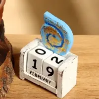 Календарь настольный &laquo;Ракушка&raquo;, 7&times;4&times;9 см, дерево, синий