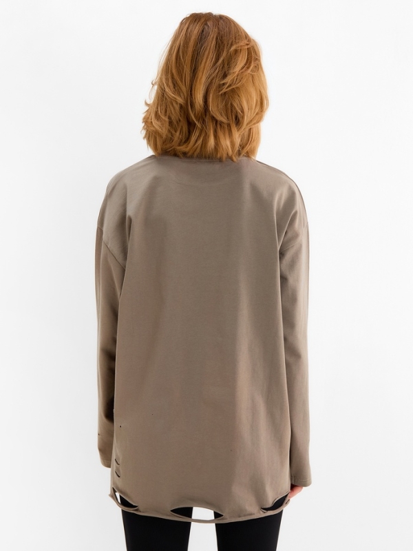 Лонгслив женский MINAKU: One Most Brand, цвет хаки, ONESIZE