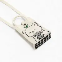 Сумка подр Мишка, 12*4*17, отд на кнопке, дл ремень, белый