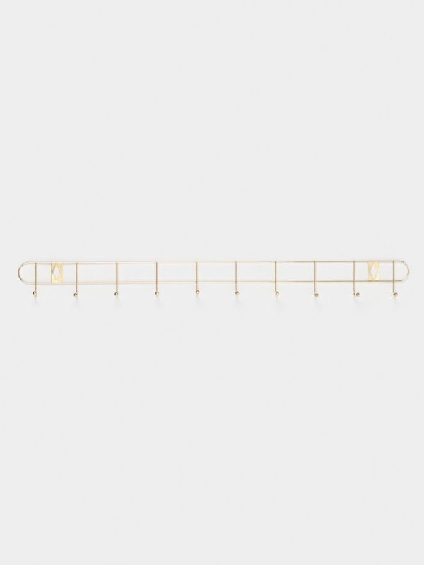 Вешалка настенная Доляна &laquo;Лето&raquo;, 10 крючков, 55&times;5&times;3.5 см, золотая