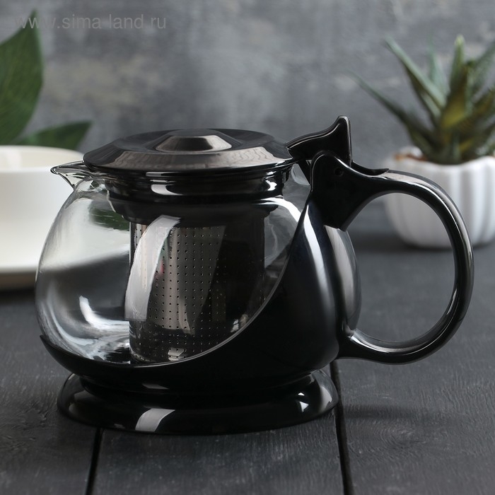 Чайник заварочный &laquo;Бетти&raquo;, 800 мл, с ситечком, цвет черный
