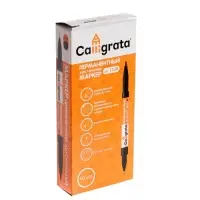 Маркер перманентный Calligrata, двухсторонний, круглый, 2 мм/0.7 мм, чёрный