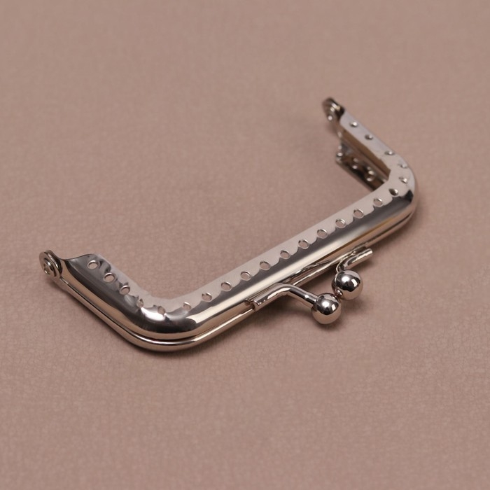 Фермуар пришивной «Прямоугольник», 8 × 5 см, цвет серебряный Фермуар пришивной «Прямоугольник», 8 × 5 см, цвет серебряный