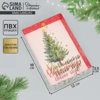 Коробка для макарун &laquo;Волшебного Нового года!&raquo;, тиснение на крышке, 18 х 12 х 3.5 см