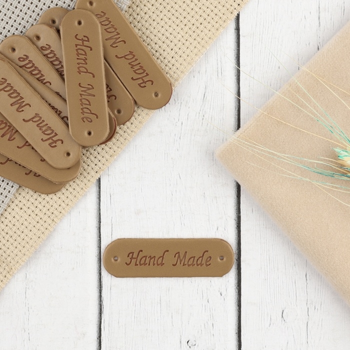 Набор нашивок &laquo;Hand made&raquo;, 4,5 &times; 1,3 см, 10 шт