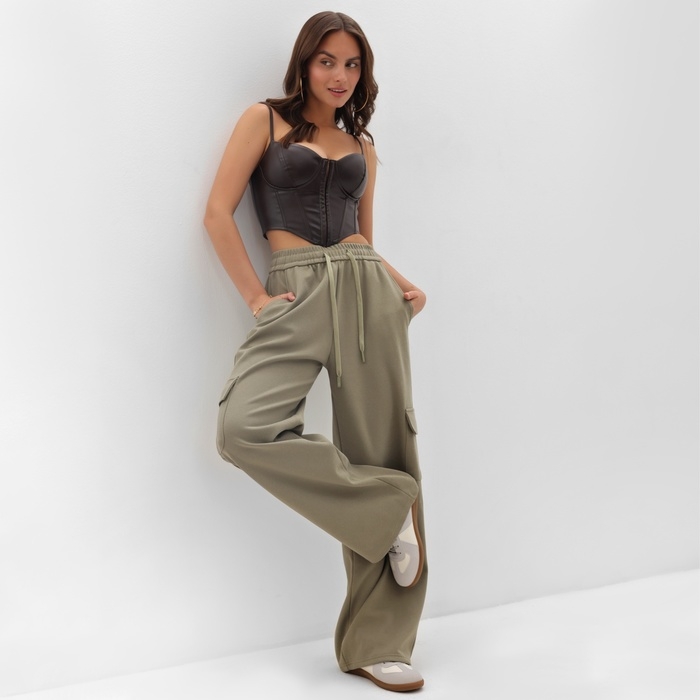 Брюки женские MIST размер S, оливковый Брюки женские MIST размер S, оливковый