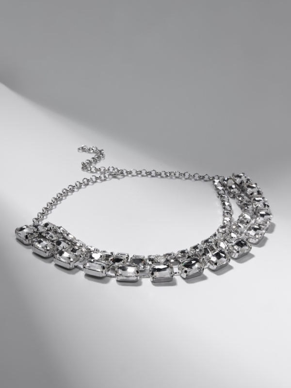 Чокер-колье &laquo;Сияние&raquo; трио на увеличение, цвет белый в серебре, 36 см