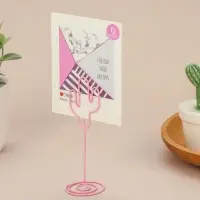 Подставка под ценник, фото &laquo;Кактус&raquo;, с зажимом, 3.5&times;4&times;11 см, розовый